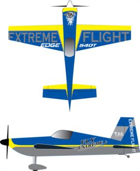 Extreme Flight Edge 540t blue-4 Graphic Package